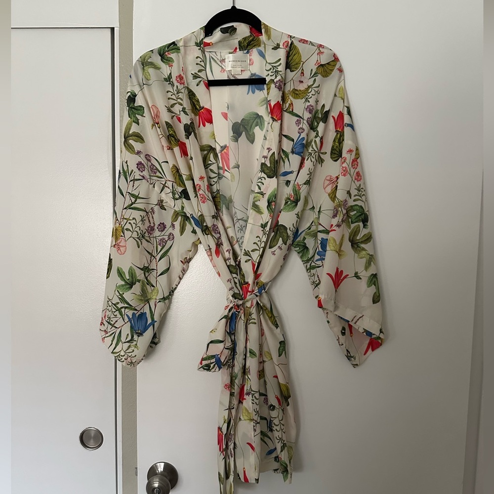 Maison Du Soir Silk Floral Robe